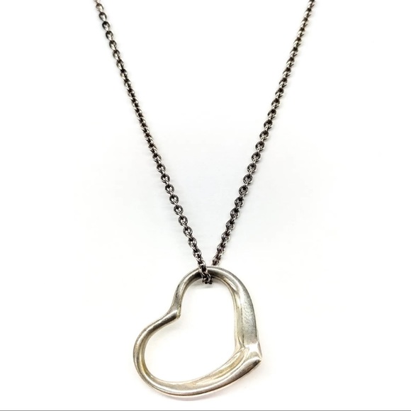 Tiffany and Co. Pendant Necklace Peretti Open Heart Silver 925 3713848 - Picture 1 of 9